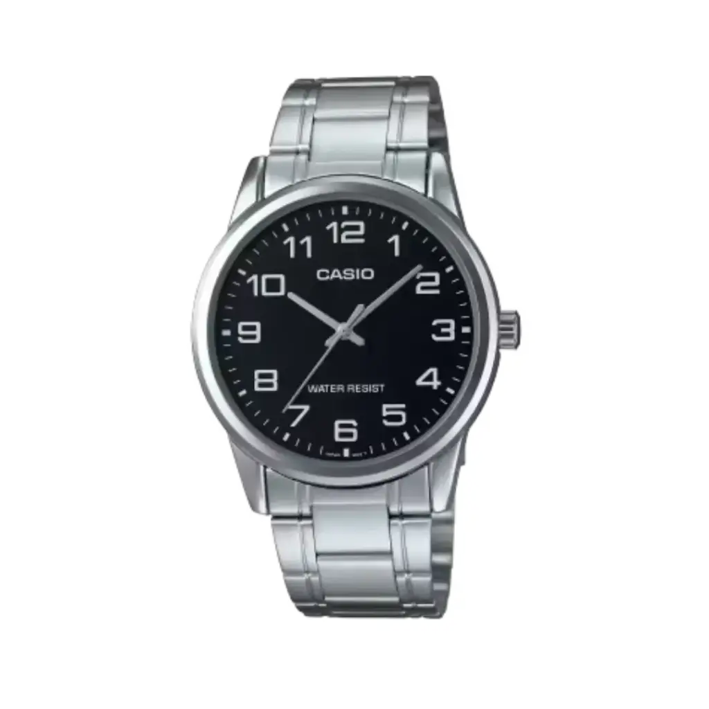 Reloj Casio Plateado Fondo Negro