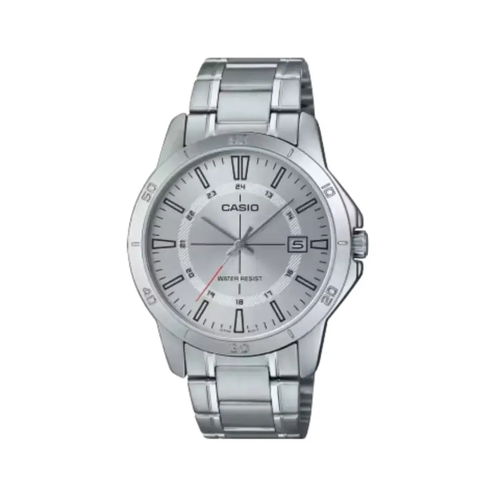 Reloj Casio Plateado Fondo Gris