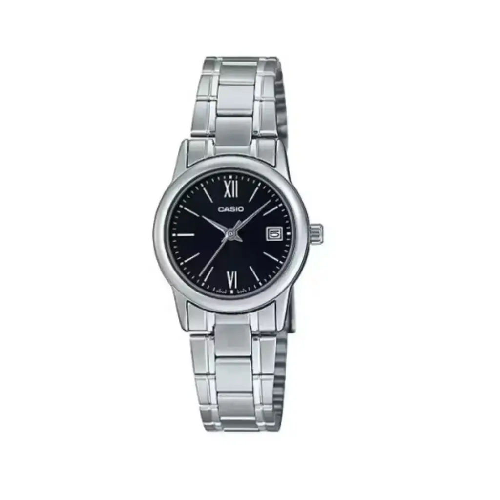 Reloj Casio Plateado Fondo Negro