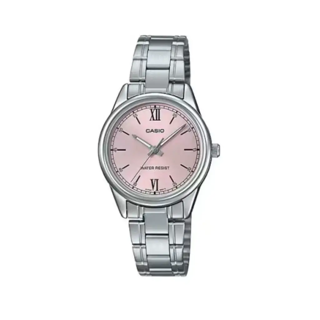 Reloj Casio Plateado Fondo Gris