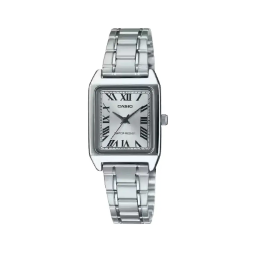 Reloj Casio Plateado Fondo Gris