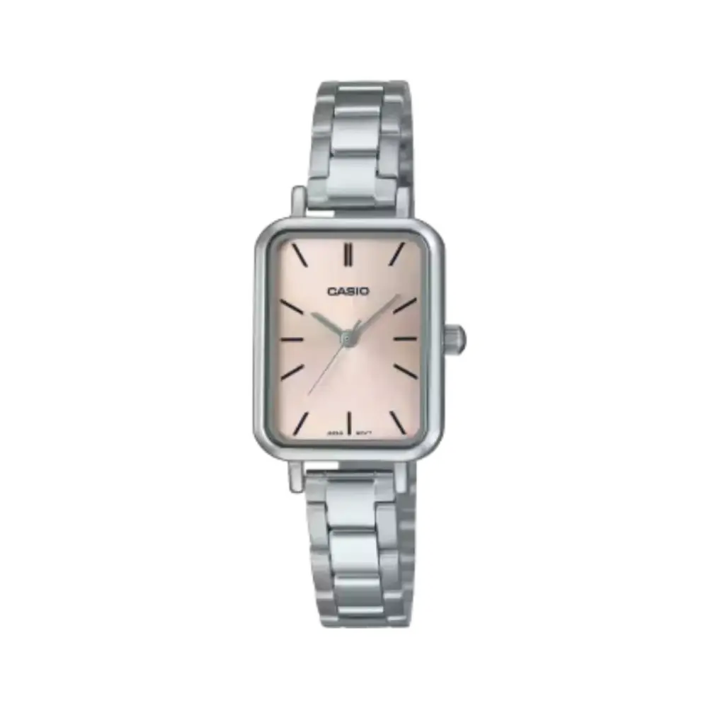 Reloj Casio Plateado Fondo Rosita