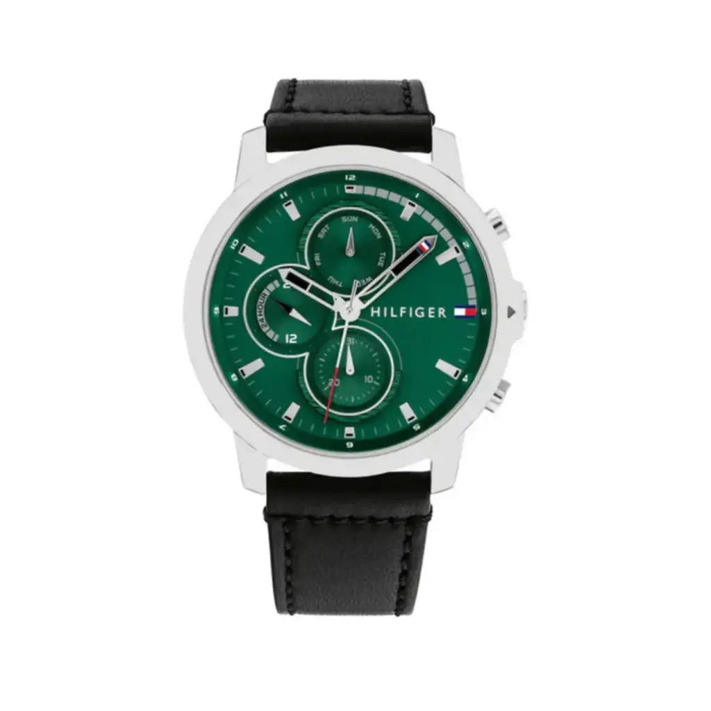 Reloj Tommy Hilfiger Negro Fondo Verde