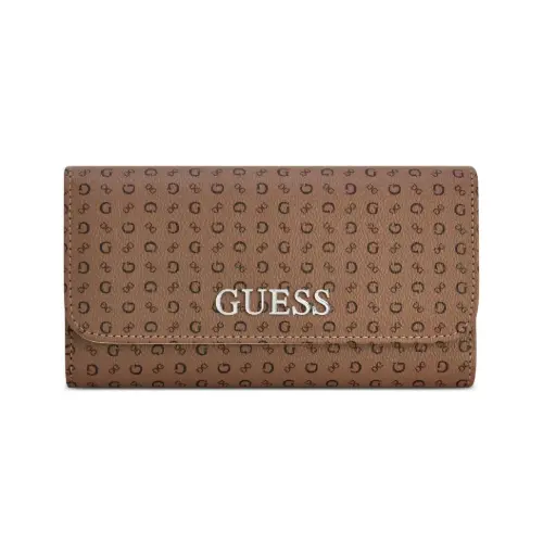 [H9455151BRO] Cartera Tríptico Delgada Estampada Guess 