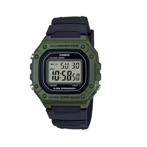 [W218H3AVDF] Reloj Casio Negro con Verde