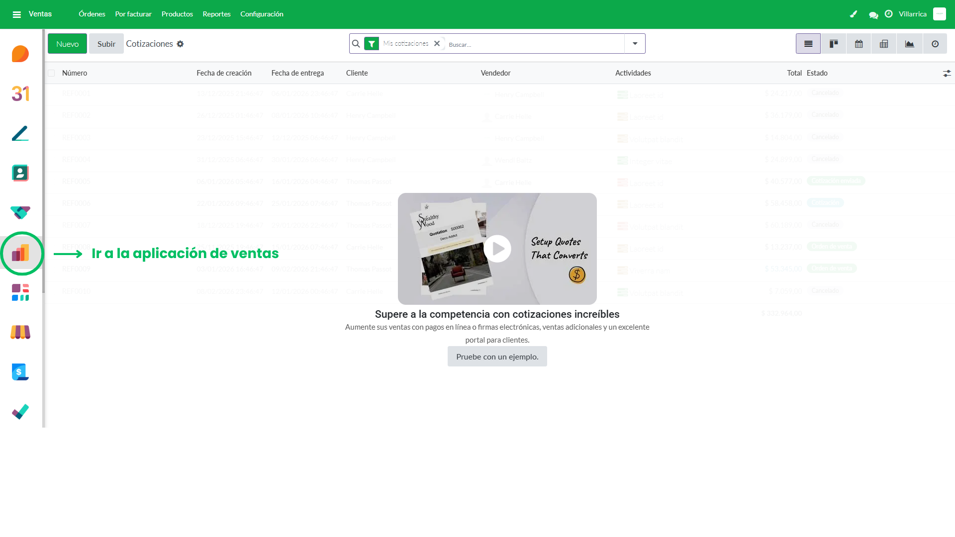 1. Ir a App de Ventas